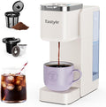 Tastyle Single Serve Coffee Maker, Iced and Hot Coffee Machine for K Cup & Grounds, Compact Design, 40oz Removable Water Reservoir, 6 to 24 Oz Brew Sizes, Fits 7.3" Travel Mug, Beige