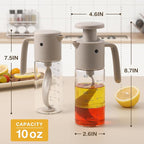 Vucchini Salad Dressing Cruet Salad Dressing Mixer Bottle Salad Dressing Shaker 10oz Homemade-Leak Proof Glass salad cups Juice Storage Ketchup, Gray