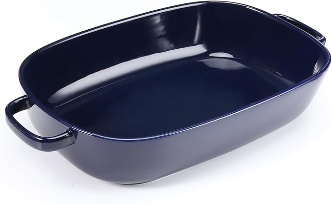 4.5 Quart Ceramic Baking Dish,Serving Bakeware for Casserole,Lasagna,Gratin,Broiling,Roasting,and Baking.Large Deep 14x10x3.11 inches Pan,Safe for Oven Microwave Refrigerator Disinfection Cabinet and