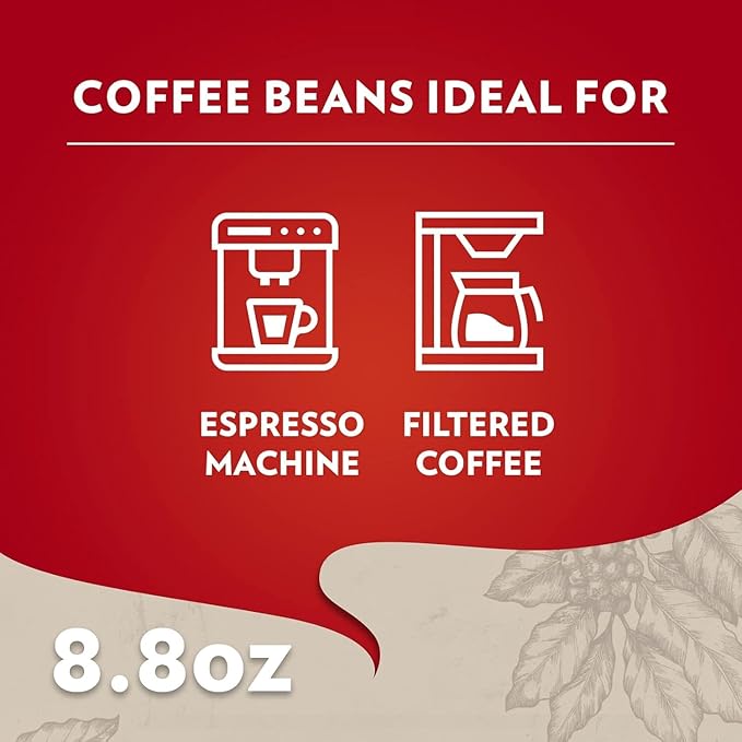 Lavazza Qualità Rossa Ground Coffee, Medium Roast, Arabica and Robusta Blend, 8.8 oz Brick