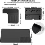 3-in-1 Silicone Coffee Machine Mat,for Ninja Luxe ES601 and ES701 Models: 24“ × 16” Coffee Machine Mat + Espresso Tamper Mat + Top Mat, Made from Food-Grade Silicone. Coffee Machine Accessories.