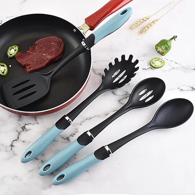 8pcs Nylon Cooking Tools Kitchen Utensils Set Quality Handles Cooking Tool Non Toxic Kitchen Gadgets Nonstick Cookware