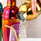 Cocktail Shaker Martini Shaker Set, Stainless Steel Bar & Wine Tools, 24 OZ Bartender Kit, Drink Mixer, Built-In Strainer For Home Bars Parties(Rainbow)