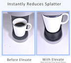 Elevate Anti-Splash Cup Riser Accessory for most Keurig K-cup, Cuisinart Single Serve, and other Coffee Makers, Adjustable for Cup Size and Drip Tray Type (Dark Gray with Black Base)