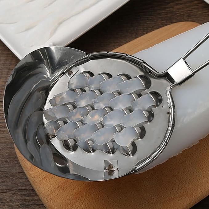 SOLUSTRE Vegetable Grater Multi-Functional Food Scraper Tool Stainless Steel Jelly Scraper for Kitchen Use with Hanging Hole Lightweight and Portable 6.10X3.85X1.73 Inches