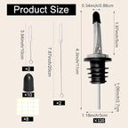 120 Pack Stainless Steel Bottle Pourers Tapered Liquor Pourers with Rubber Dust Caps Tapered Pour Spouts for Liquor Bottles Vinegar Bottle Dispenser for Wine Oil Beer Drink Water Bar Supplies