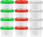 EONJOE 8 oz Small Freezer Containers with Lids Stackable Plastic Food Storage Container 1 Cup Meal Prep Bowls Airtight Dishwasher Safe,12-pack