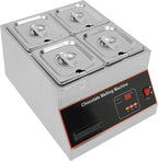 500W Electric Melting Pot for Chocolate w/Digital Display Control,Commercial Chocolate Warmer Melting Pot Chocolate Melter Pot Machine for Home or Bakery Use 4 Tanks for 26.46lb of Tempered Chocolate