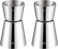 Briout Jigger for Bartending, 2 Pcs Double Cocktail Jigger Japanese Premium 304 Food Grade Stainless Steel Jigger 1 OZ 1/2 OZ, Flat Edge