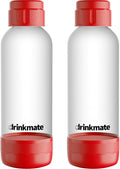 DrinkMate 1L Replacement Carbonation Bottles | Compatible with OmniFizz, LUX, and Spritzer | Royal Red, Pack of 2