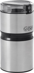 Electric Coffee Grinder Spice Grinder - Stainless Steel Blades Grinder for Coffee Bean Seed Nut Spice Herb Pepper, Brushed Stainless Steel Texture and Transparent Lid