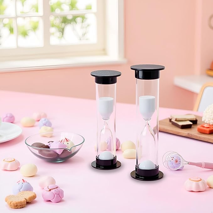 60 Seconds 1 Minute New White Mini Sandglass Hourglass Sand Clock Timer Thermometers and Timers,Kitchen Utensils and Gadgets,Timers（2Pcs）