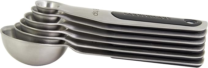 Farberware Professional Stainless SteelMeasuring Spoons Precision and Ease in Every Scoop, Features Magnetic Handles for Easy Storage, Dishwasher Safe
