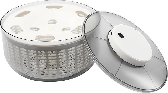 Electric Salad Spinner, 6L Large Lettuce Spinner & Vegetable Dryer, Rechargeable Fruit Washer with Colander Bowl, One-Touch Automatic Fast Drying for Kitchen