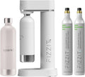Fizzit Spärklï Stainless Steel Sparkling Water Maker with 2 CO2 Cylinders & 1L Reusable Bottle – Soda Streaming Machine Carbonated Water Maker for Home – No Electricity Needed, Dishwasher Safe