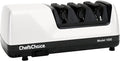 Chef’s Choice Professional Electric Knife Sharpeners for 15- and 20-Degree Straight-Edge and Serrated Knives with Diamond Abrasives & Precision Angle Control, 3-Stage, White