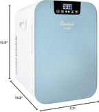 Cooluli 20L Mini Fridge For Bedroom - Car, Office Desk & College Dorm Room Glass Front Digital Temperature Control 12v Small Refrigerator for Food, Drinks, Skin Care, Beauty Breast Milk (Blue)