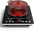 Electric Cooktop Single Burner Portable Stove 1800W 110v -120v Countertop Hot Plates Electric Plug in, Touch Control, Child Lock, 9 Power Levels Low Noise, 4 Hour-Timer Infrared Cooktop