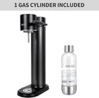 Aluminum Sparkling Water Maker with Lever Handle, Metal Body & Nozzle, Compatible with Threaded CO2 Cylinders, Automatic Pressure Release, BPA-Free PET Bottle, 2-Year Warranty