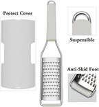 Cambom Cheese Grater Citrus Zester Lemon Zester Pack of 3-304 Stainless Steel - A Sharp Tool for Parmesan Cheese, Ginger, Garlic, Nutmeg, Chocolate, Vegetables，Fruits，Dishwasher Safe Clear
