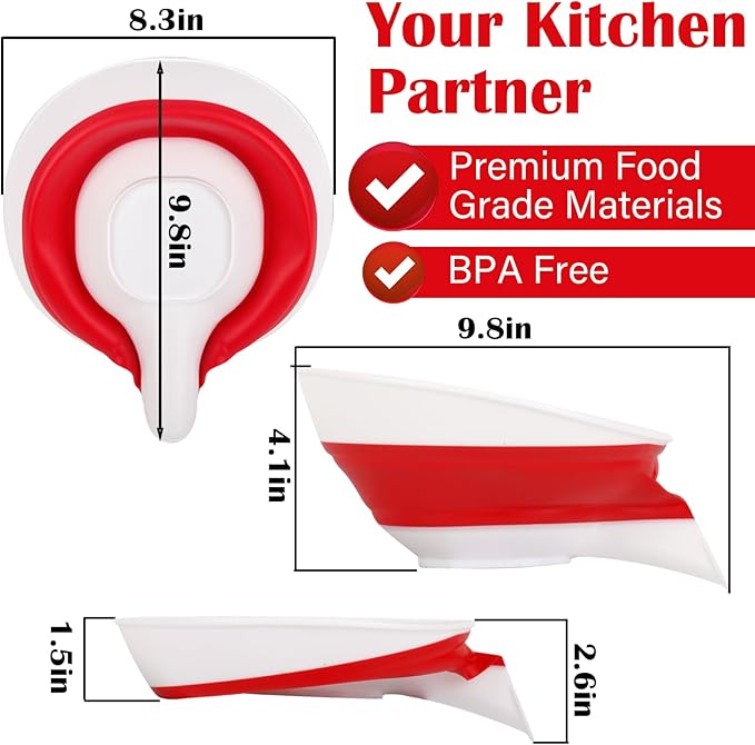 Collapsible Colander - Small Strainer Basket, Side-Drain Design, Dishwasher Safe Food Strainer for Pasta, Fruits, Vegetables