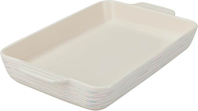 Pyrex 3QT (9" x 13") Rectangular Ceramic Baking Dish, Casserole Dish with Handles, Oven Safe and Durable Bakeware