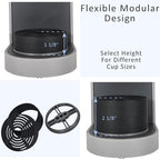 Elevate Anti-Splash Cup Riser Accessory for most Keurig K-cup, Cuisinart Single Serve, and other Coffee Makers, Adjustable for Cup Size and Drip Tray Type (Black with Dark Gray).