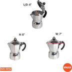 Imusa 6 Cup Stovetop Espresso Maker with Heart Shaped Knob, Silver