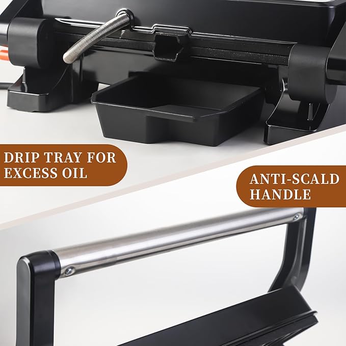 Panini Press Grill Sandwich Maker, Large Electric 3 in 1 Panini Sandwich Maker Grill, Open 180 Degrees for Grill Indoor, Perfect for Grilling Steaks, Burger, Sandwich,Non-stick Pan