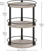 YATINEY 3-Tier Lazy Susan Organizer, Rotating Spice Rack, Spinning Organizer, Industrial Turntable Spice Rack Organizer for Cabinet, Kitchen Countertop, Greige and Black SR23BG