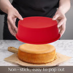 saphe 4 Inch Cake Pans- Non-Stick Round cake Pans, Silicone Cake Molds for Smash Cakes, Layer Cakes, Cheese Caks, Chocolate Cakes, 4 packs (4inch+4packs)