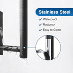 Paper Towel Holder - Self-Adhesive or Drilling, Matte Black Wall Mounted Rack - SUS304 Stainless Steel Kitchen Roll Dispenser Under Cabinet