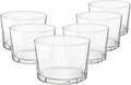 Bormioli Rocco Bodega Mini Tumblers, Set of 6-7.5 Oz Clear Tempered Glass Cups for Water, Wine, Juice & Cocktails - Stackable Small Drinking Glassware for Kitchen & Bar Use