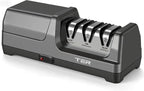Electric Knife Sharpener, 3-Stage Diamond Knife Sharpener for Kitchen Knives 20-Degree Angle, 40S Quick Sharpening & Polishing for Chef, Santoku, Ceramic Knives, Easy to Use for Beginners, Black