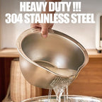 Rice Strainer Washing Bowl Rice Washer for Quinoa, Stainless Steel Side Drainers Colander for Cleaning Fruits, Vegetables, and Beans