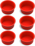 SILIVO 4 Inch Cake Pan (6 Pack) - Silicone Mini Smash Cake Pans, Nonstick Small Cake Pans for Smash Cake,Muffin and Egg Bites
