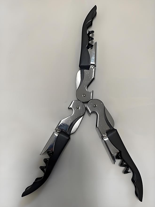 3 Sets Multi-function Wine Bottle Openers/Beer Bottle Openers, Professional Waiter Corkscrew Wine Openers(Black)