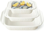 Artena Casserole Dishes For Oven, Ceramic Baking Dish, Large Lasagna Pan With Handles, Baking Pan Casserole Dish, Rectangular Bakeware Deep, White, Set Of 3 (5.1Qt/2.3Qt/1.1Qt) (Only Baking Dish)