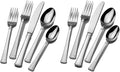 Mikasa Harmony 65-Piece 18/10 Stainless Steel Flatware Set, Service for 12, Polished Silverware with Serving Utensils, Dishwasher Safe (Pack of 2)
