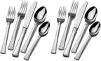 Mikasa Harmony 65-Piece 18/10 Stainless Steel Flatware Set, Service for 12, Polished Silverware with Serving Utensils, Dishwasher Safe (Pack of 2)