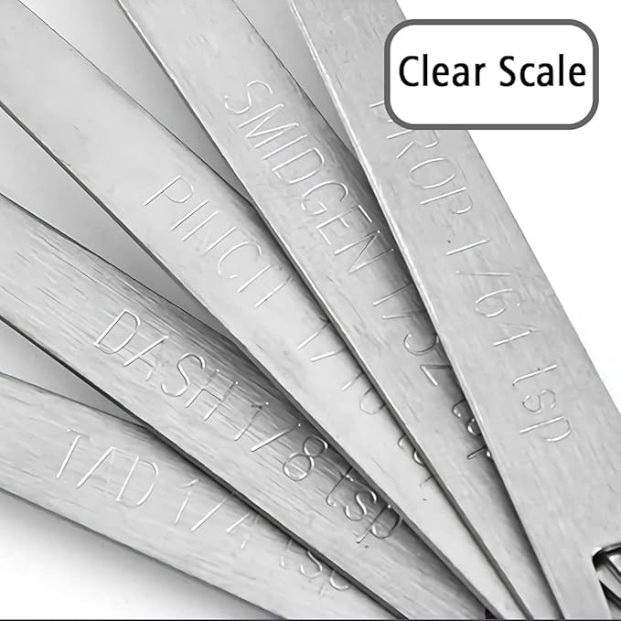 5PCS 1/8 Teaspoon(1/8tsp, 0.625 ml, Dash) Single Tiny Measuring Spoon, Small Individual Stainless Steel Measure Spoons Only