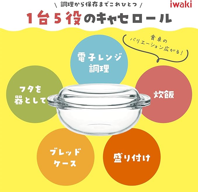 Iwaki B683 Heat Resistant Glass Gratin Dish, Casserole 9.4 x 7.9 x 3.9 inches (24 x 20 x 10 cm), 0.4 gal (1.5 L)