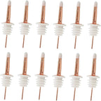 24 Pack Liquor Pour Spouts Set - Stainless Steel bottle spout and Liquor Pourers Dust Caps Covers Rose Gold White