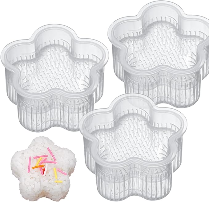 Generic 3 Pack Triangle Rice Ball Mold, Non-Stick Sushi Mold Set, Plastic, Yellow, Triangle