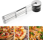 5 Wheel Pastry Cutter, Stainless Pizza Slicer, Expandable Pizza Slicer Multi-Round Pastry Knife Baking Cutter Roller Cookie Dough Cutter Divider