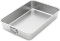 23.5''x15.5''x4''roasting Pan Stainless Steel Turkey Roasting Pan Extra Large Thickened Baking Tray with Handle for Christmas Thanksgiving Oven Turkey Roasts Multilayer Lasagna Baked Goods