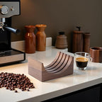 Espresso-Puck Screen Walnut-Stand Coffee Reusable Filter for Espresso-Portafilter Holder Wooden-Stand for 51/53/58mm Coffee Filter Screen Holder Coffee Machine Part Accessories