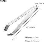 2 PCS Fish Bone Tweezers Kitchen Flat Tweezers Fish Bone Pliers Suitable for Salmon and Sea Bass Deboning and Kitchen Meat Hair Cleaning Tool Silver, 4.3", LXLVOUEG