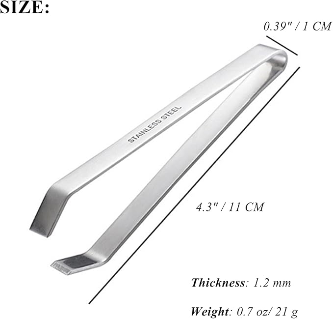 2 PCS Fish Bone Tweezers Kitchen Flat Tweezers Fish Bone Pliers Suitable for Salmon and Sea Bass Deboning and Kitchen Meat Hair Cleaning Tool Silver, 4.3", LXLVOUEG