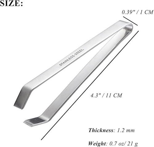 1 PCS Fish Bone Tweezers Kitchen Flat Tweezers Fish Bone Pliers Suitable for Salmon and Sea Bass Deboning and Kitchen Meat Hair Cleaning Tool Silver, 4.3", LXLVOUEG
